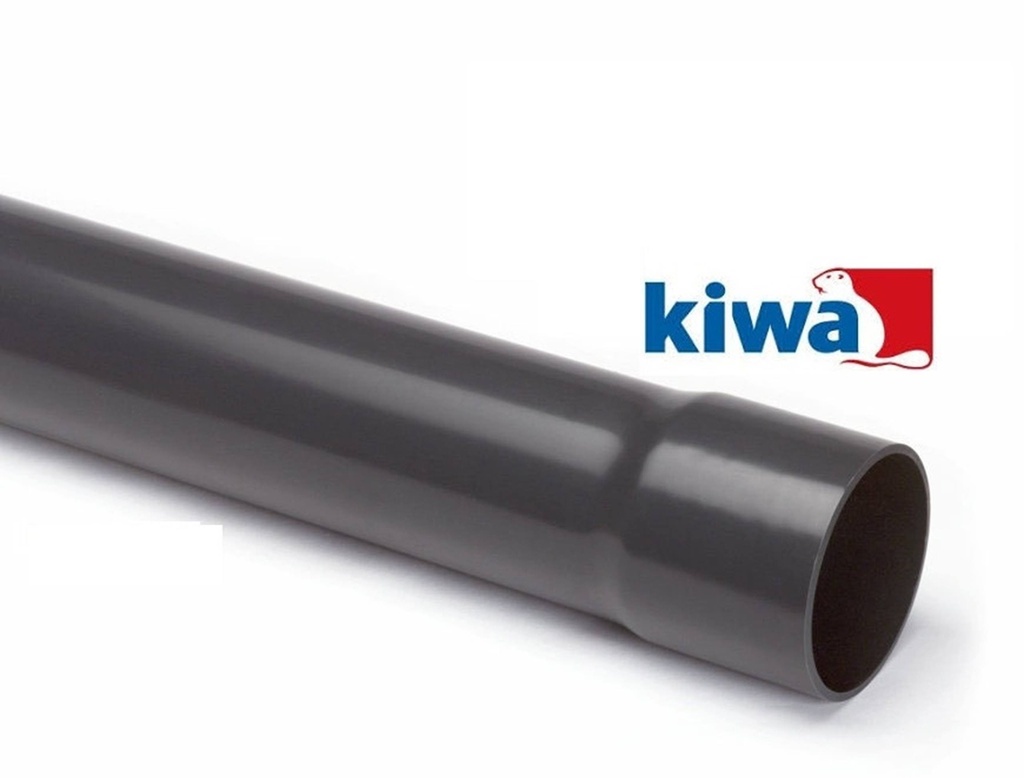 [01100340] PVC HD drukbuis 40x1.9mm PN10 Kiwa grijs, p/mtr