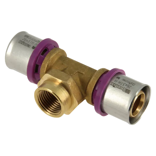 Alu-pers T-stuk 26 x 1/2" bi x 26 mm