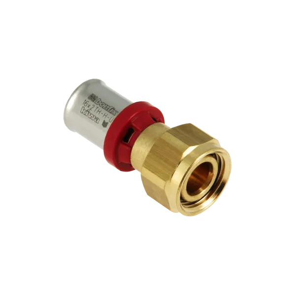 Alu-pers 2-delige Kop. met euroconus moer ½" x 16 mm