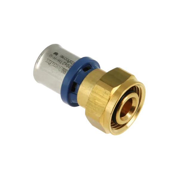 Alu-pers 2-delige Kop. met euroconus moer ½" x 20 mm