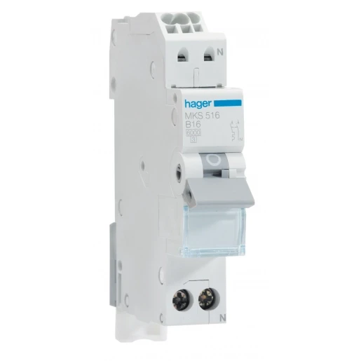 [3250614312632] Hager Installatieautomaat  1P+N B16 MKS516