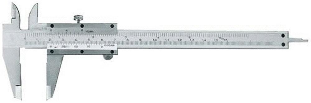 Schuifmaat "ECONOMY" WS 150x40mm met vastzetschroef, mat verchroomd in etui