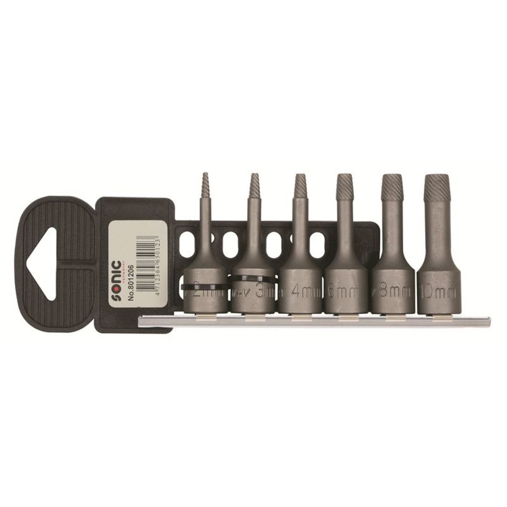 1002042 Sonic Tap-end Uitdr.Set 3/8" 6 Dlg.801206