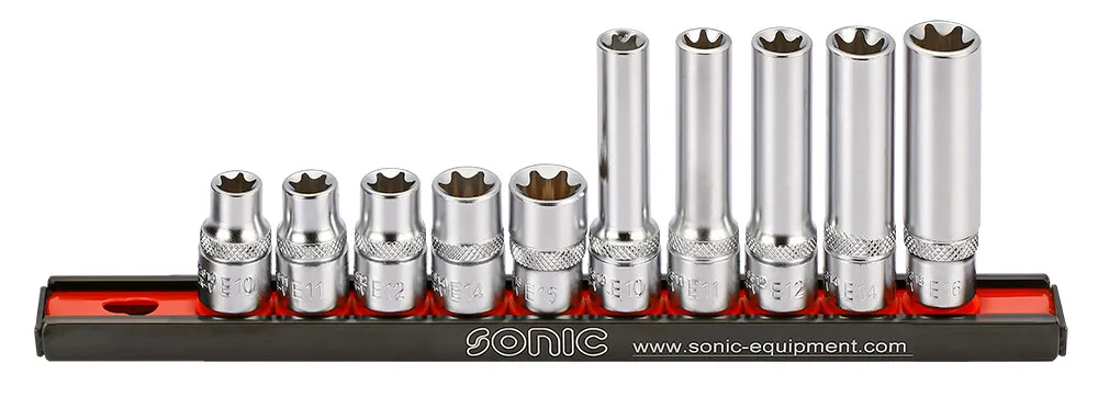 1000362 Sonic Doppenset 3/8"Torx  10 Dlg Op Rail 201002