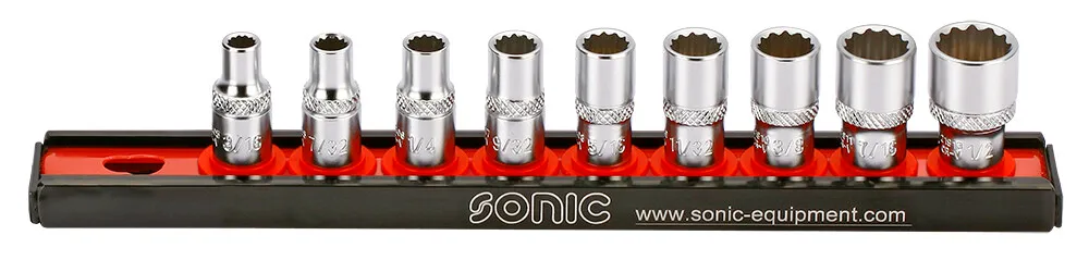 1000170 Sonic Doppenset 1/4" SAE 9 Dlg    100901