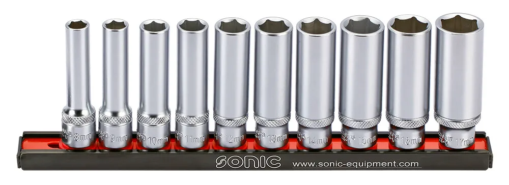 Sonic Doppenset 6-kant 3/8" op rail 10-dlg.
