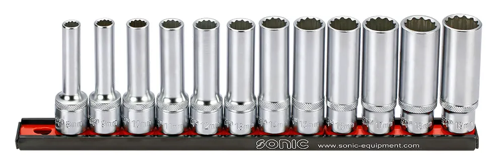 1000097 Sonic Doppenset 1/2" 12 Kant Lang 12 Dlg 301204