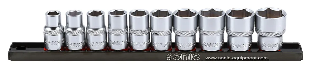 10008121 Sonic  Doppenset 1/2" 10 Dlg Op Rail 301007