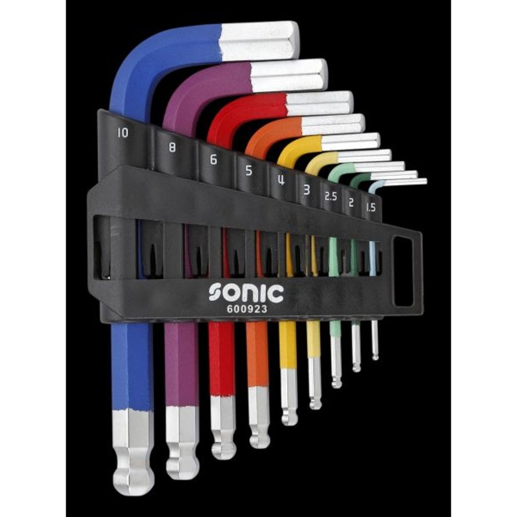 Sonic Stiftsleutelset M/Kogelk.kort 9 Dlg