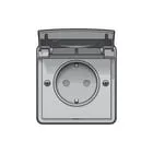 [5413736277243] Niko Hydro wandcontactdoos 1-voudig randaarde met 
schroefklemmen grijs (700-36800)