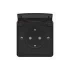 Niko Hydro wandcontactdoos 1-voudig randaarde ZWART (761-36805)