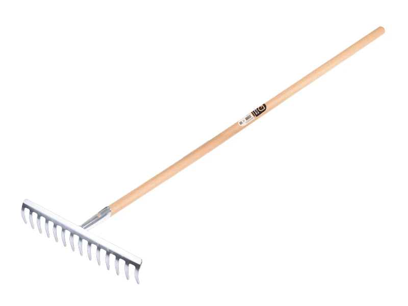 [8712129011400] tuinhark verzinkt 14 gebogen tanden, met steel 150x2,8 cm