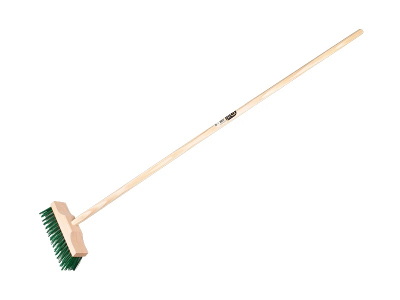 [8712129082622] Onkruidbezem ATLAS groene PPN/verzinkt staaldraad 25 cm, met steel 150 x 2,8 cm