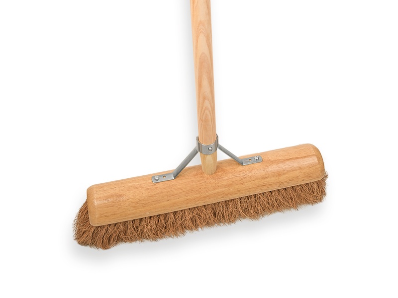 [8712129505459] Zaalveger SOLIDE Kokos 40 cm met IKAPE steel 150 x 2,8 cm met stokhouder
