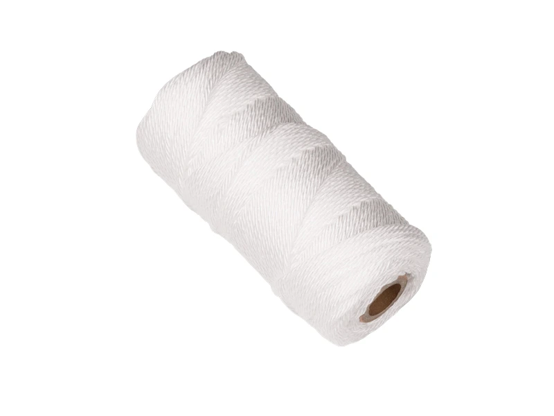 Nylon metselkoord kleur wit. Draaddikte 1,4 mm