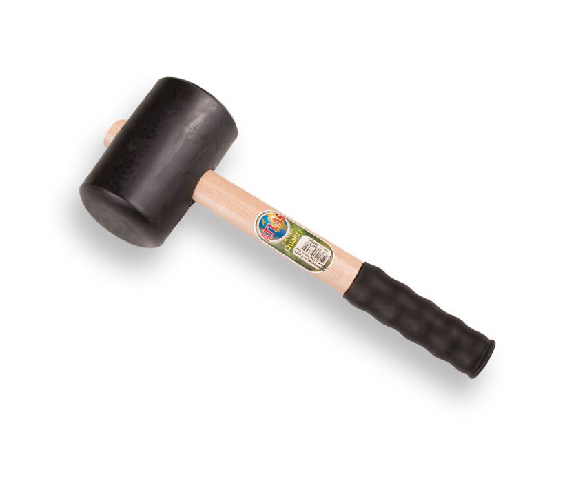 Rubberhamer ATLAS nr. 4 hard, 1 Kg met essen steel