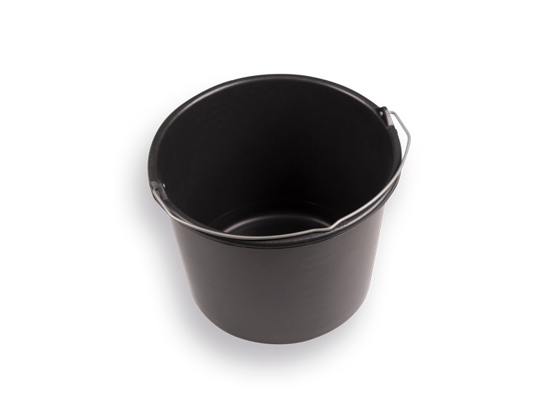 Bouwemmer GRIPLINE 12 liter, zwart met hengsel