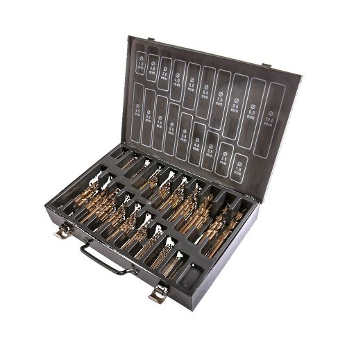 Spiraalborenset DIN338 HSS-Co 5%, 19-delig, 1-10mm x 0,5mm