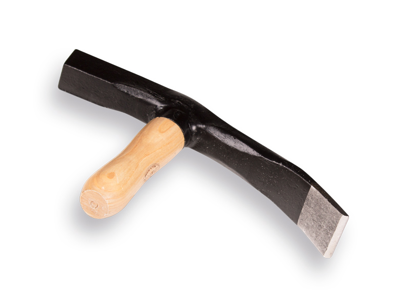 Straathamer Model BRABANT met houten steel, korte bles 175 mm, bekbreedte 50 mm.