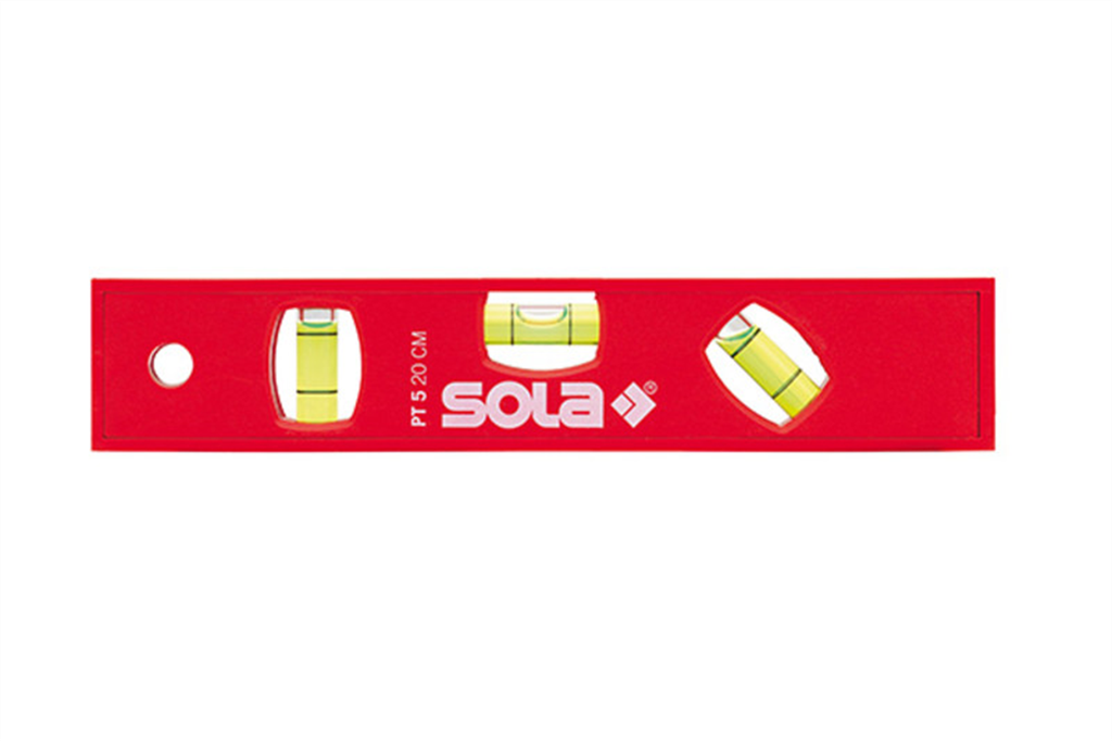 Kunststof waterpas PT5/20 20cm 3 libellen hobby rood