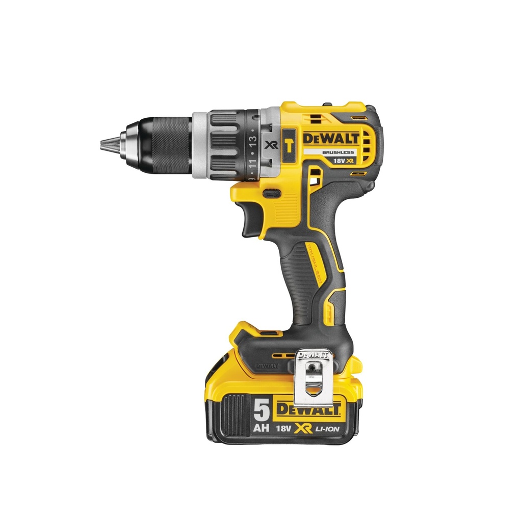Dewalt DCD796P2 18V XR brushless schroef/klopboormachine
2× 5.0Ah accu’s en lader in TSTAK koffer