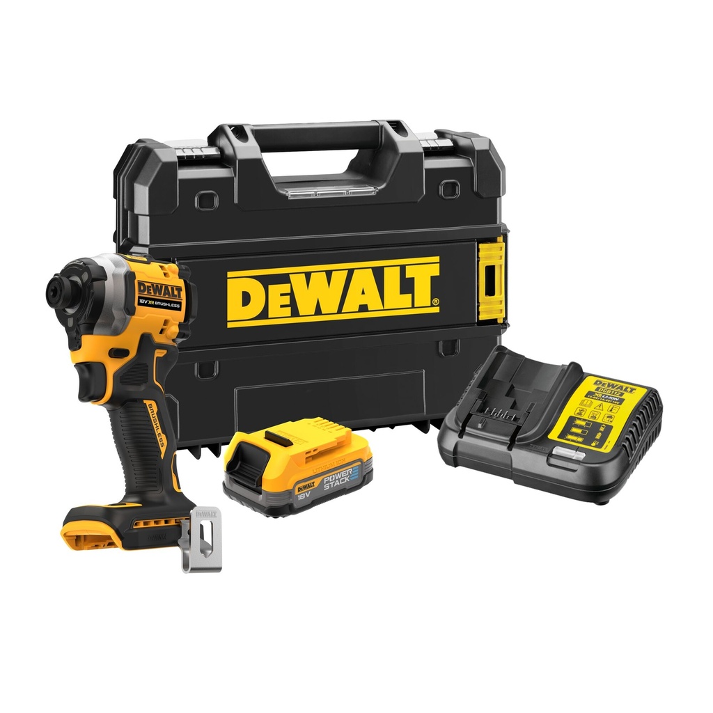 [DCF850E1T] Dewalt DCF850E1T 18V XR BRUSHLESS ULTRA COMPACTE SLAGSCHROEVENDRAAIER
1×1.7ah POWERSTACK accu's en zonder lader in TSTAK koffer