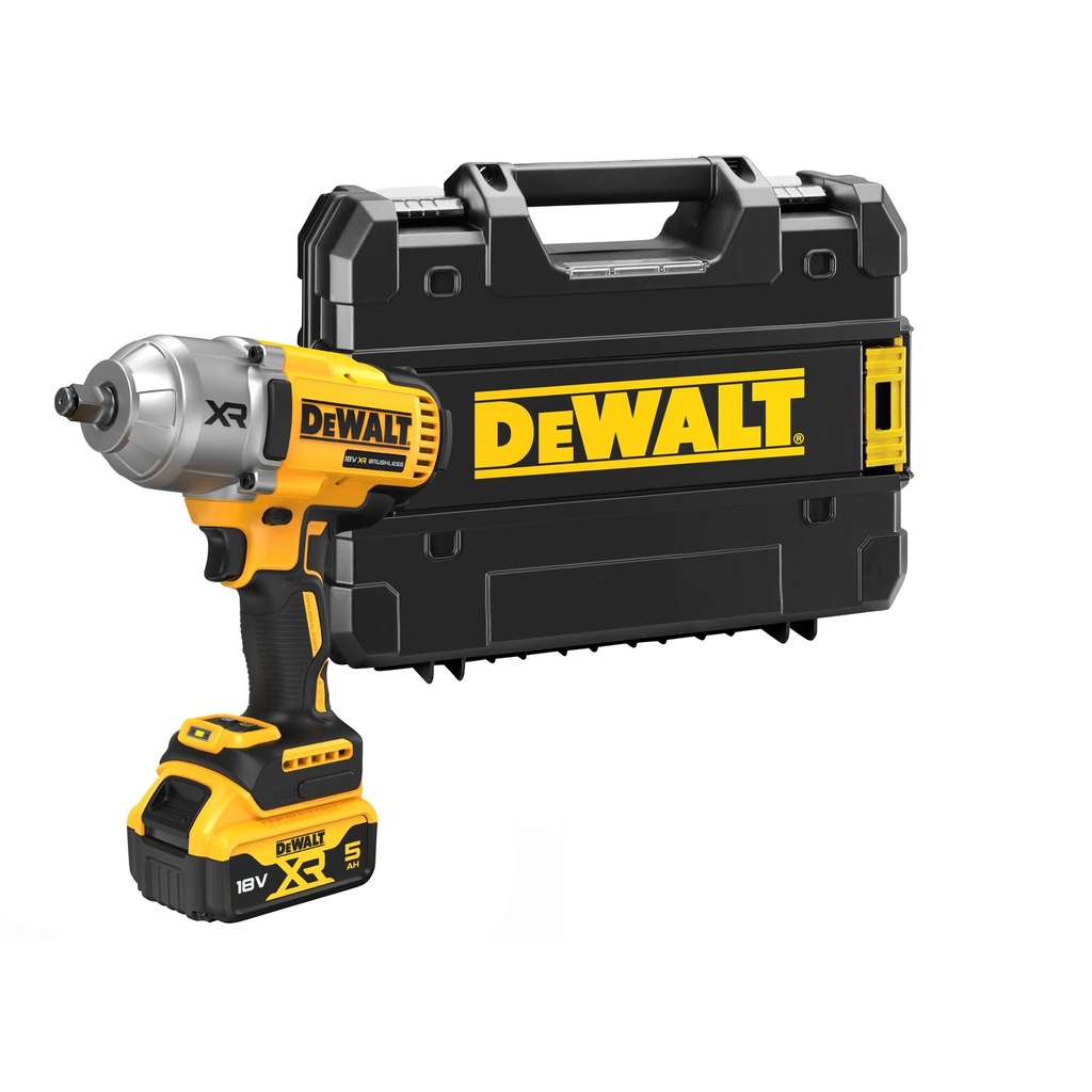 Dewalt DCF900NT 18V XR BRUSHLESS SLAGMOERSLEUTEL MET FRICTIERING 1/2”
zonder accu’s en lader in TSTAK koffer