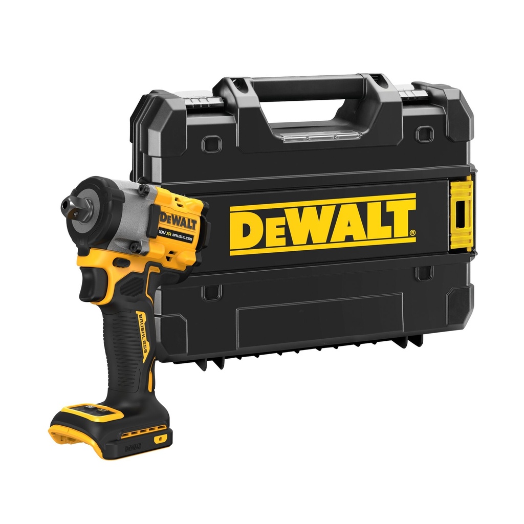 Dewalt DCF922NT 18V XR BRUSHLESS SLAGMOERSLEUTEL MET 1/2” PINAANSLUITING
zonder accu’s en lader in TSTAK koffer
