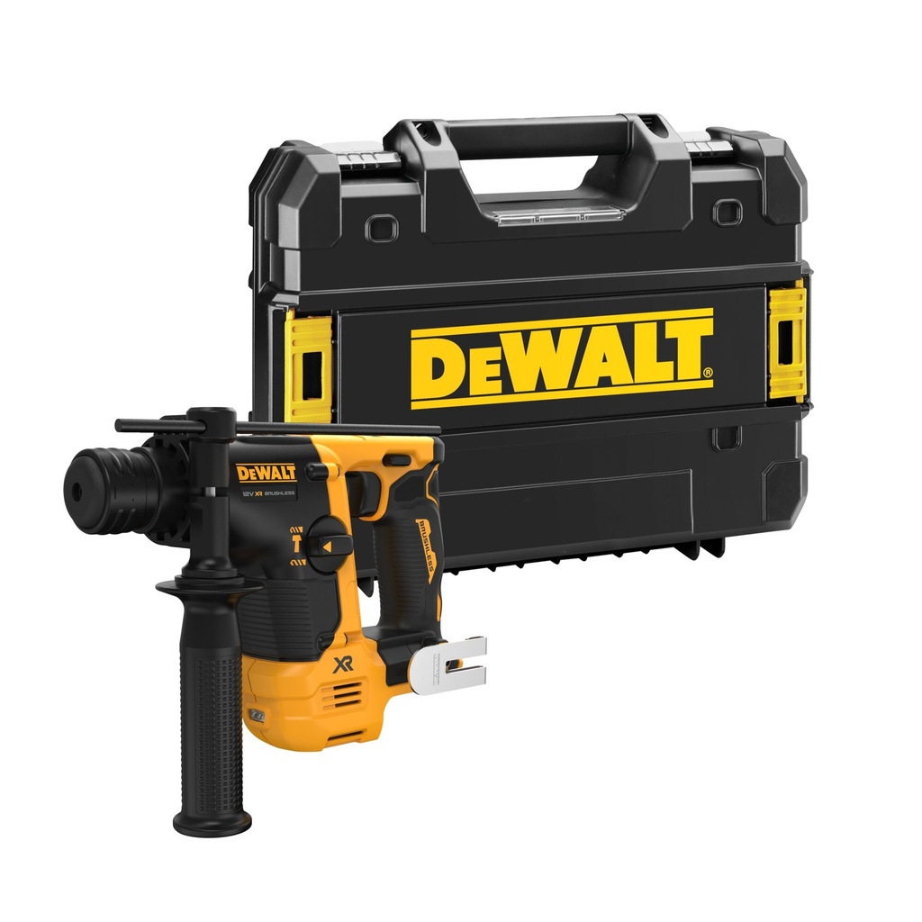 Dewalt DCH072NT 12V XR SDS-PLUS BRUSHLESS COMBIHAMER 1.1J 
zonder accu’s en lader in TSTAK koffer