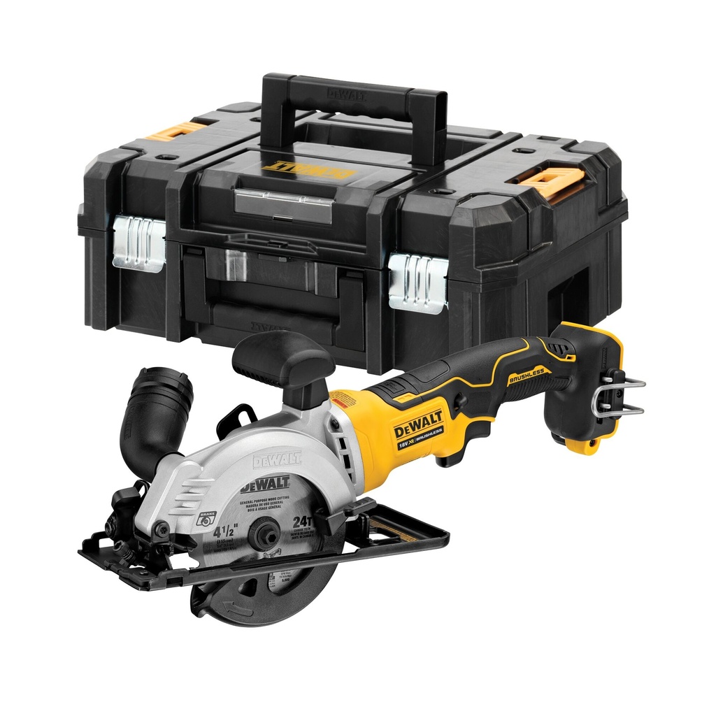 Dewalt DCS571NT 18V XR 115MM BRUSHLESS CIRKELZAAG
zonder accu’s, lader,  in TSTAK koffer
