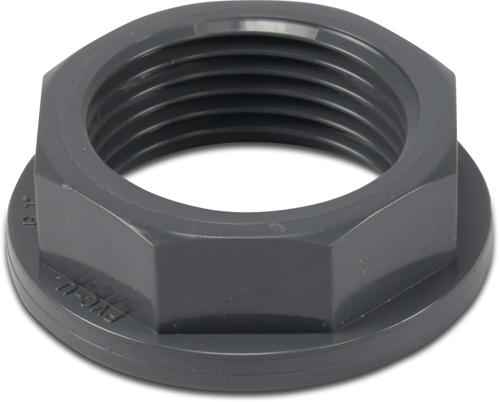 Profec Opsluitmoer PVC-U 1 1/4" binnendraad grijs