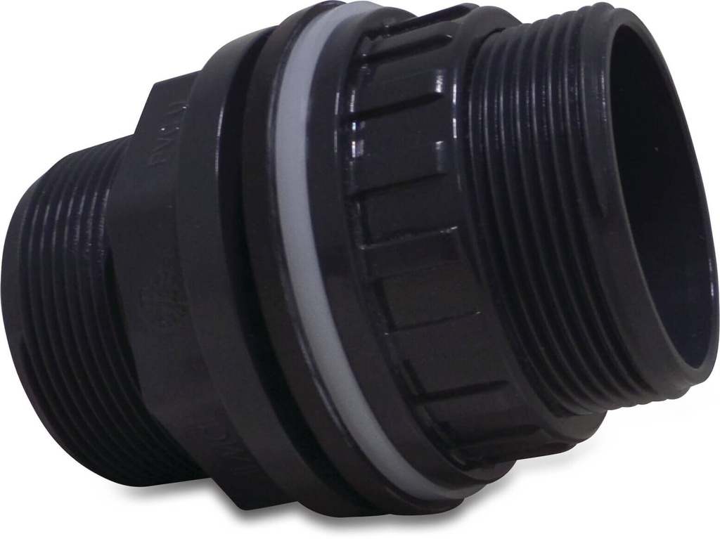 [0100820] Profec Doorvoer PVC-U 50 mm x 2" x 2" lijmmof x buitendraad x buitendraad 10bar grijs