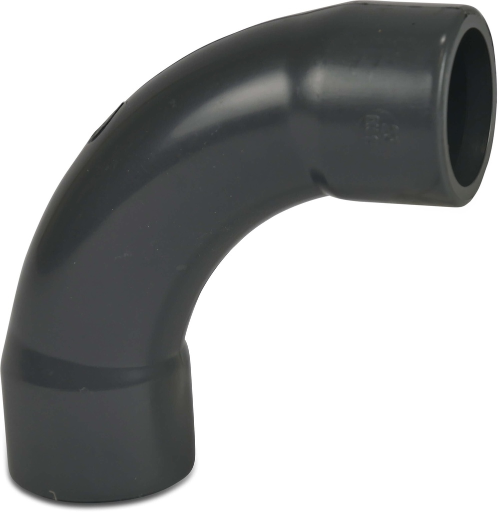 [0110177] Profec Bocht 90° PVC-U 20 mm lijmmof 16bar grijs