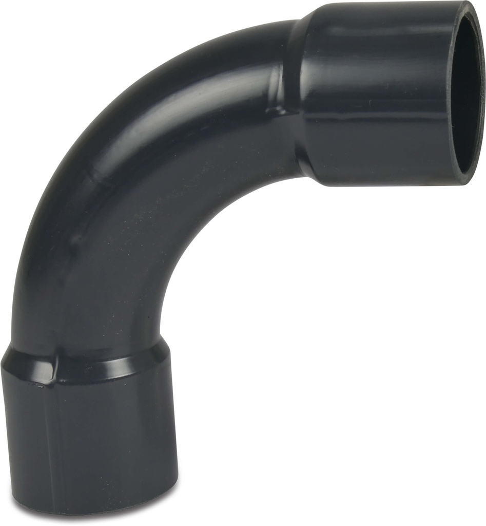 [0110192] Profec Bocht 90° PVC-U 75 mm lijmmof 10bar grijs type handgevormd