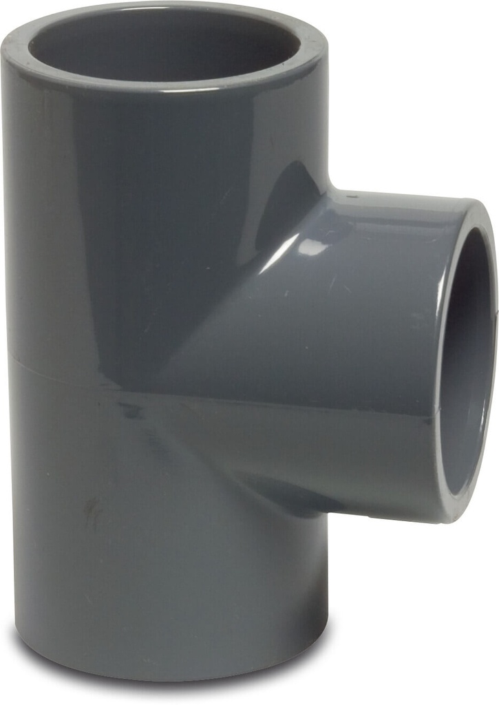[0110247] Profec T-stuk 90° PVC-U 50 mm lijmmof 16bar grijs