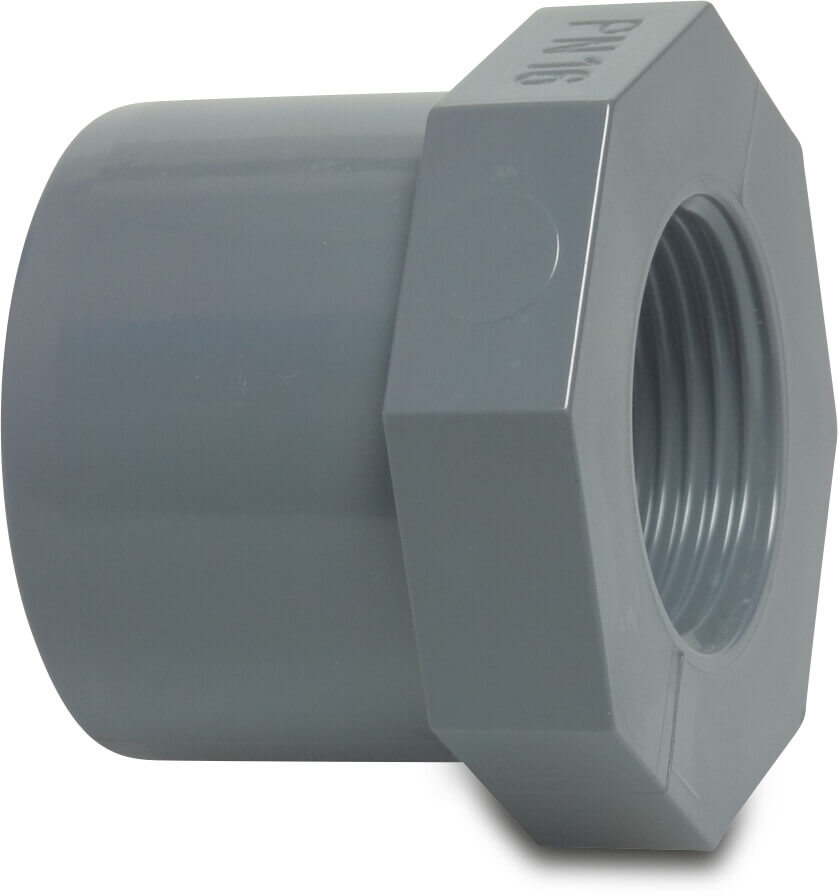 [0110784] Profec Inlijmring PVC-U 25 mm x 1/2" lijmspie x binnendraad 10bar grijs