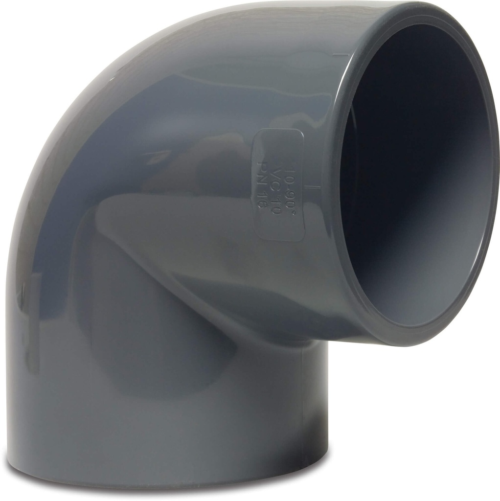 [0111823] Profec Knie 90° PVC-U 20 mm lijmmof 16bar grijs