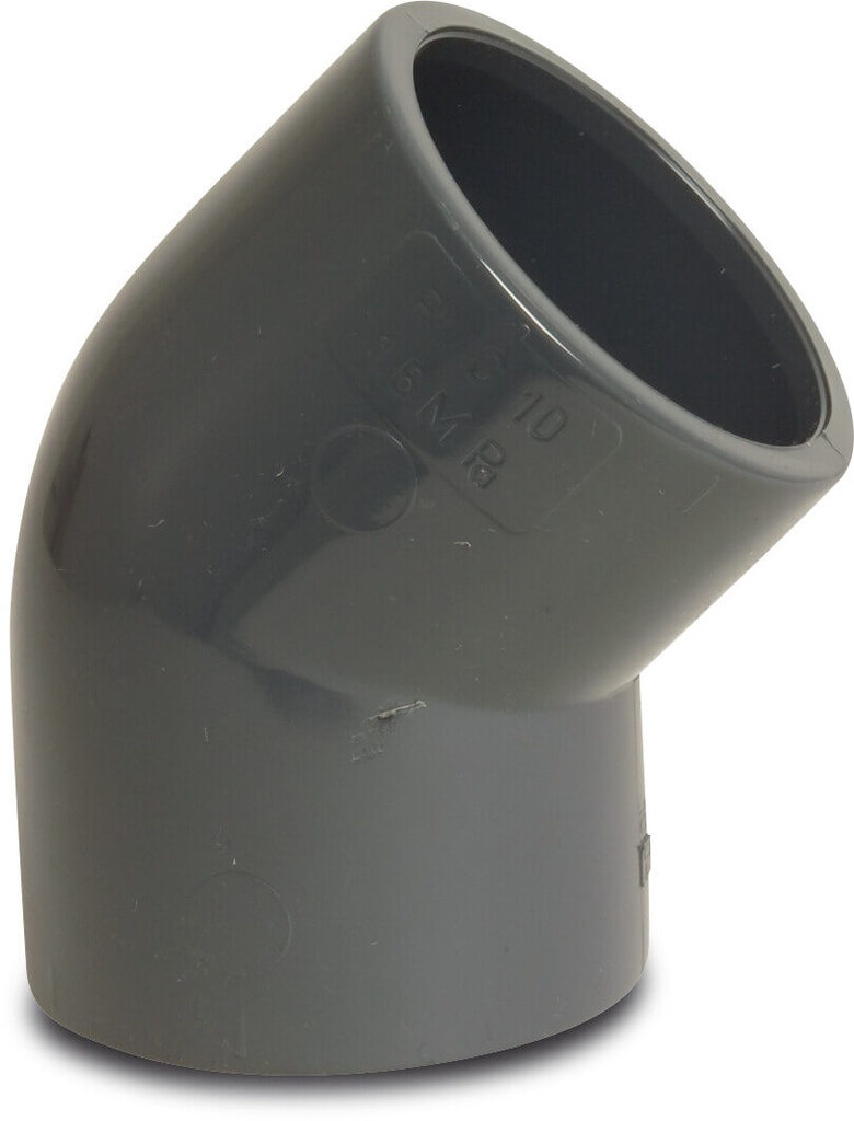 [0111901] Profec Knie 45° PVC-U 40 mm lijmmof 16bar grijs